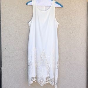 Black Swan white lace detail dress